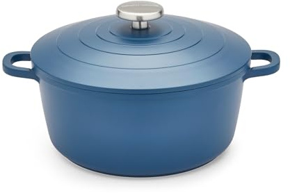 Morphy Richards Cast Aluminium Casserole, 24cm/4.1L, Non Stick Coating, Lightweight Design, Oven Safe, Self-Basting, Suitable for all Hobs, Blue, 851252