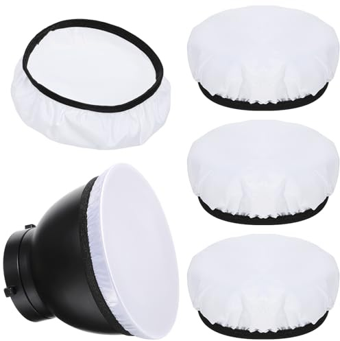 4 STK 18cm Licht Diffusor Socke, Weiße Universal Weiche Lampenschirm Reflektor, Standard Diffusor Lampe Abdeckung, Fotografie Licht Weichen Tuch Für Studioblitzreflektoren Und Videoaufnahmen