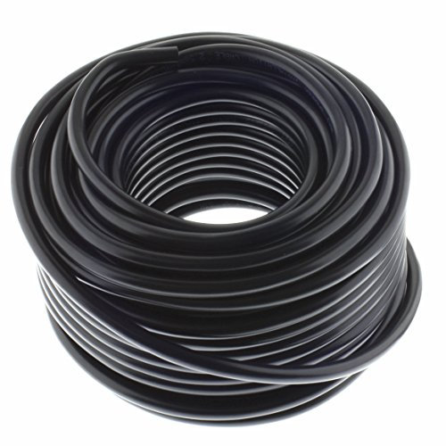 Cable de altavoz redondo 2 x 2,5 mm² – negro – 25 m – CCA – Cable de instalación PA – Cable de audio – Cable de caja