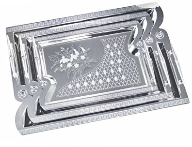 3 Piece King Hoff vassoio di metallo set