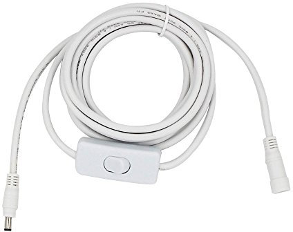 6ft DC Power Supply Extension cable, 18AWG 2.1mm x 5.5mm DC Power Cord Male to Female Extend Wire with On/Off Switch for LED Strip, CCTV Monitor, Security IP Camera, DVRs