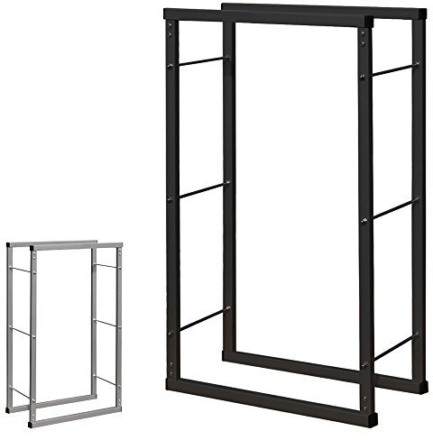 V2Aox Kaminholzständer Metall, Kaminholzregal innen, Holzständer Regal für Aufbewahrung von Kaminholz, Brennholz und Feuerholz