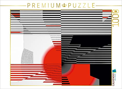 CALVENDO Puzzle Schwarz weiß trifft rot Version 4 | 1000 Teile Lege-Größe 64 x 48 cm Foto-Puzzle für glückliche Stunden