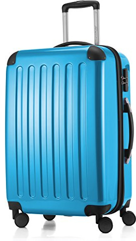 Hauptstadtkoffer Alex - Erweiterbarer Hartschalenkoffer 65 cm (74 L) mit Zahlenschloss - robuster Trolley-Reisekoffer mit 4 Doppelrollen, Cyanblau
