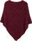 styleBREAKER Strick Poncho mit Zopfmuster, Rundhals Strickponcho, Grobstrick, Damen 08010040, Farbe:Bordeaux-Rot