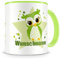 Samunshi® Kindertasse mit Namen Tasse Grüne Eule Personalisierte Tasse mit Namen Kinder Kinderbecher mit Namen Kindergarten grün 300ml