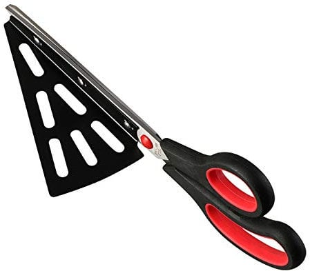Flintronic Pizza Cutter, Pizzaschneider, Scharfen Klingen Pizzaschere, Pizzaschneider mit Pizzaheber Edelstahl, Pizza-Schere/Pizzamesser für Weihnachten Party, Weihnachtengeschenk - Rot