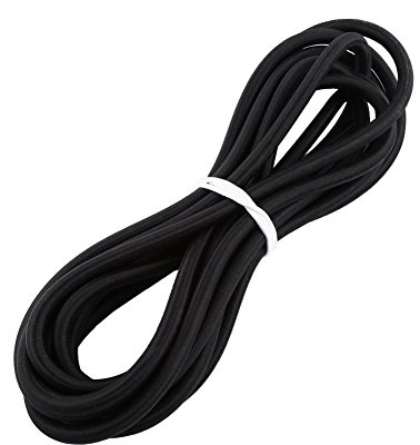 10mm Diamètre élastique élastique câble de Choc Cordon élastique pour Le Remplacement, la réparation et à l'extérieur (Noir 5 m)