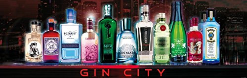 1art1 Bars Gin City, 1-Teilig Fototapete Poster-Tapete 250x79 cm