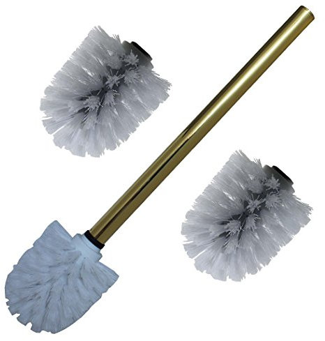 3x Toilettenbürste Gold Wechsel-Bürste goldener Griff 26cm Ersatzbürste Klobürste