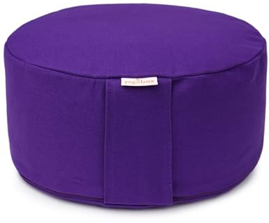 Yogabox Meditationskissen Basic, Abnehmbarer Bezug aus 100% Baumwolle, Höhe 13-18 cm, Praktische Trageschlaufe, Basic Collection