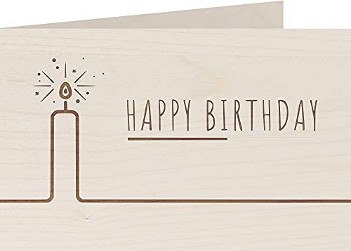 Geburtstagskarte aus Holz - Happy Birthday - 100% handmade in Österreich - Postkarte, Geschenkkarte, Grußkarte, Klappkarte, Karte, Einladung, Holzart:Ahorn