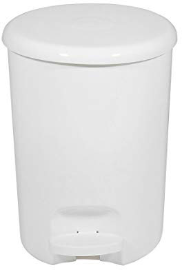 ADOB Treteimer Pedal Abfalleimer Abfallbehälter 5 Liter Kunststoff mit herausnehmbarem Inneneimer, Farbe WEISS, 90202