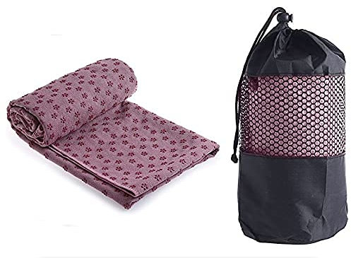 GIMIRO Microfibre Yoga Mat Towel, Anti-Skip Plain Color Yoga, Pilates, Sports,Fitness,Home,Beach, Traveling, Camping