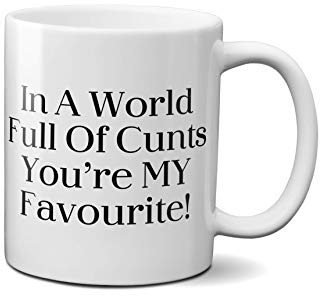 SmartyPants in A World Full of-Cunts You're My Favourite Mug - Funny Novelty Gift Insulting Cup Coffee Tea Ceramic Handle Idea Heavy Duty Handle Dishwasher and Microwave Safe