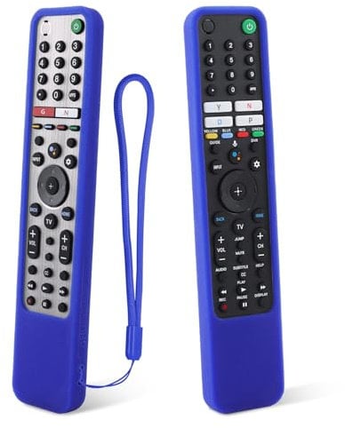 CHUNGHOP Protective Silicone Remote Case for Sony Bravia Smart TV Voice Remote Controller (RMF-TX500E, RMF-TX500U, RMF-TX600U, RMF-TX600E, etc.), Anti-Lost, Blue