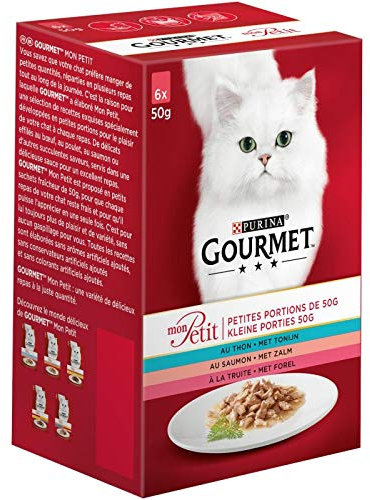 PETCARE Gourmet - Mon Petit Au Thon, Au Saumon, À La Truite 300G - (Lot De 4)