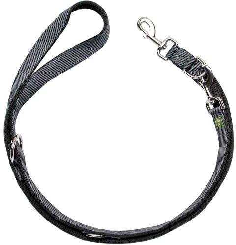 HUNTER Verstellbare Führleine Maldon Farbe schwarz/grau, Größe 20/200