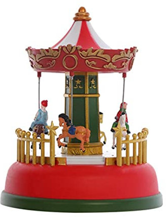 BSTCAR Karussell Spieluhr mit Led-licht, Harz Vintage Karussell Spieluhr,Handwerk Geburtstag Ausgangsdekoration Weihnachten Dekoration Geschenke Kinder Mädchen