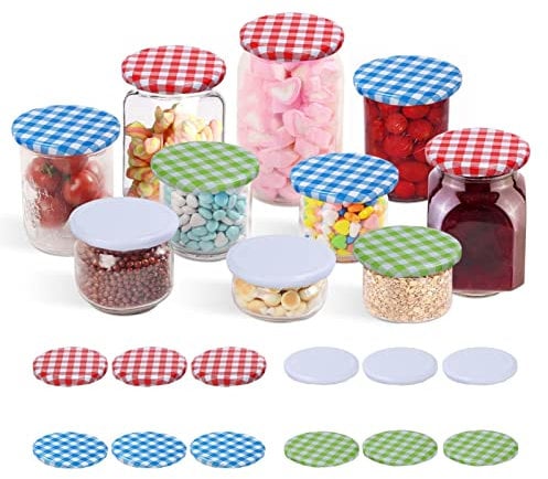 MorNon Lot de 100 couvercles de rechange Twist Off pour bocaux, pots à confiture, 4 couleurs, 82 mm