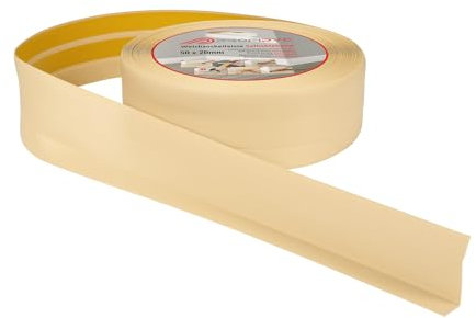 Plinthe souple autoadhésive PVC 50x20 mm – 5 mètre, Plinthe autocollante flexible - pliable, Plinthe souple premium pour revêtement de sol, Montage facile, Crème