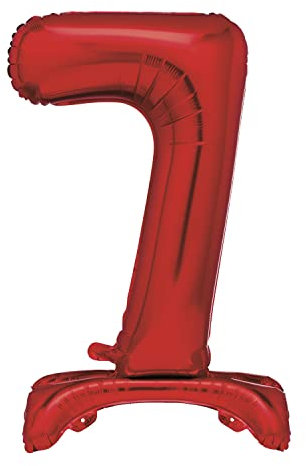 Unique Party 13427 - Riesen Stehen Nummer 7 Ballon - 76 cm - Rot