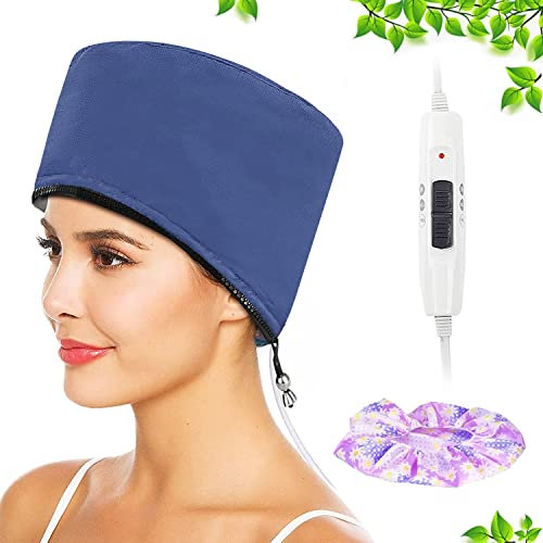 Biutee Elektrische Haarpflege Kappe Haarheizkappe für Tiefenpflegemittel, Haardampfer-Heizkappe, für natürliches oder beschädigtes Haar Nourishing (Blau)