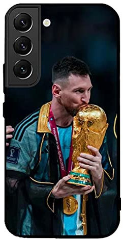 ZERMU Cokcoip Schutzhülle für Samsung Galaxy S22 5G 6.1 Zoll (15.5 cm), Superstar-Mode, Bumper Cover Case für Samsung Galaxy S22 5G 2022, Lionel Messi-10-Fußball-Argentinien Flagge