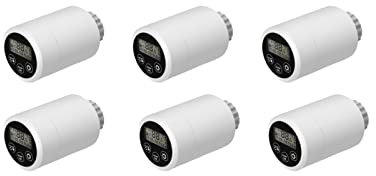 6PCS Zigbee Radiator Thermostat Electronic - Programmable WiFi Expandable Radiator Thermostatic Valve - Thermostat heating digital - Compatible for Google-Home and AIexa