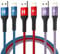 iPhone Charger [Apple MFi Certified], 3Pack 1.8m in blue red purple color, Nylon Braided Lightning Fast Charging Cable Compatible iPhone 14/13/12/11 Pro Max