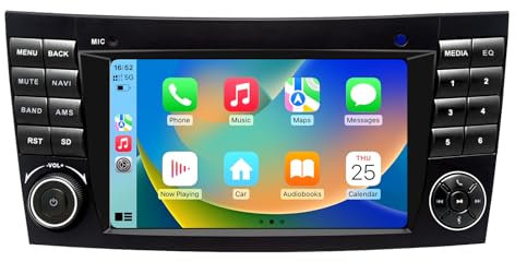 Mercedes Benz E-Klasse W211 G-Klasse W463 CLK W209 CLS W219 Autoradio mit Apple CarPlay Android Auto,7 pollici IPS Touchscreen Android 14.0 Bluetooth für Auto mit GPS Navi WiFi AM/FM (4+64G)