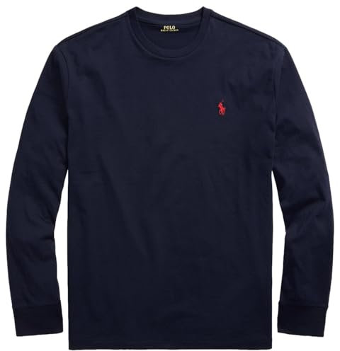 Polo Ralph Lauren Mens Jersey Long Sleeve T-Shirt, Ralph Lauren Navy, Large
