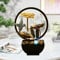 Fuente de agua de mesa para interiores con anillo de luces LED, fuente de agua alimentada por USB, fuente de agua de mesa de escritorio, fuente de agua zen para meditación, relajación, decoración de