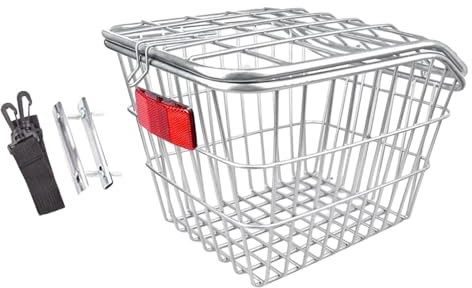 F Fityle Panier de Vélo Arrière Porte-Bagages de Vélo Panier de Vélo en Fer Robuste Panier de Vélo pour Vélos Pliables équitation Bagages de Camping, Métal Bicycle Basket avec Accessoires de Montage