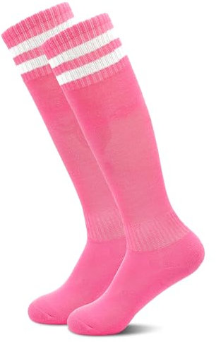 HYCLES 1/2 Paar Fußballsocken Kinder Sportsocken Schule Lange Fußball Socken Atmungsaktiv Elastische Socken für Mädchen Jungen von 3-6 Jahre