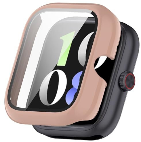 BAIDIYU Hülle Kompatibel mit vivo iQOO Watch GT, PC + Gehärteter Film, Anti-Fall, Anti-Kratzer, Smartwatch Schutzhülle Kompatibel mitr vivo iQOO Watch GT.(Rosa)