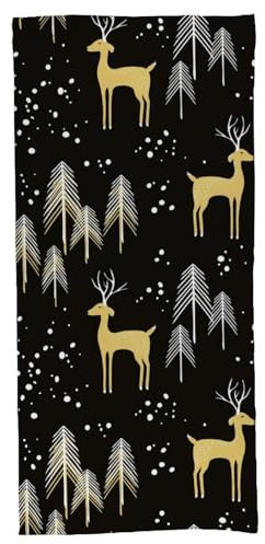 40X70cm Duschtuch Winter Kiefern Hirsch Handtuch Schnell Trocknend Strandlaken Leichtes Schwimmhandtücher Für Reisen Pool Strand