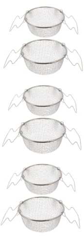 Amosfun 3sets Stainless Steel Frying Basket Handle Frying Basket Chicken Skewers Kitchen Tool 2pcs*3