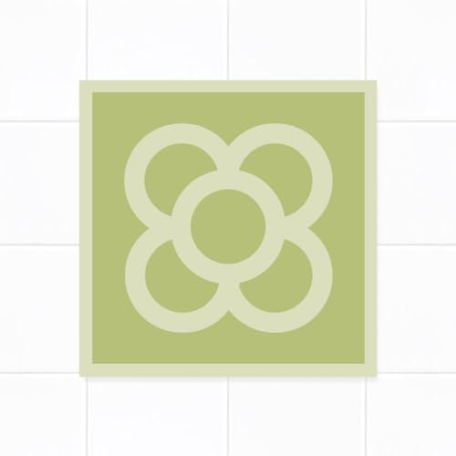 DECORERA Azulejos de Vinilo Panot Barcelona para Pegar en Baldosas Muros | Pegatinas Decorativas Estilo Modernista | Resistentes a Agua Grasa | Ideal en Cocina Baño | Pack 20 Uds. (15 x 15 cm, Kakhi)