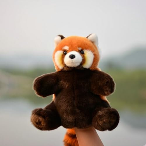 LIUHONGFEI Red Panda Handpuppe, Bauchwehr Requisite, Lehrbedarf Puppe, lebensechte Stofftiere, Plüschtier