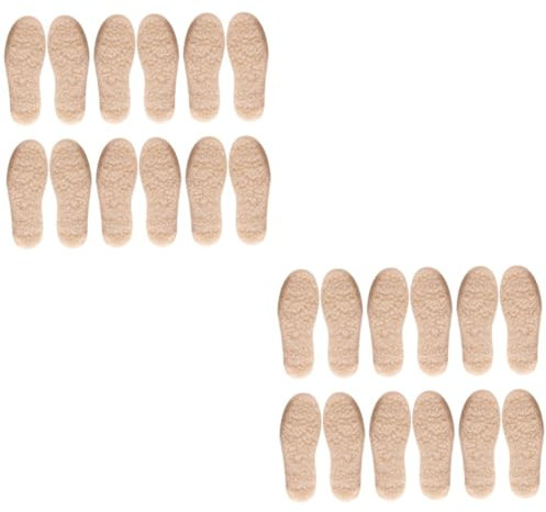 minkissy 12paare Junge Mädchen-winter-schuhsohlen Aus Kunstwolle Atmungsaktive Rutschfeste Warme Und Schweißabsorbierende Einlagen Passend Für Arten Von Schuhen Für Kalte Tage