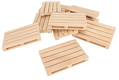 Ensemble de 10 Mini sous-Verres Rectangulaires en Bois, Petits Tapis de Tasse en Bois évidés, Tampons de café Antidérapants à Isolation Thermique