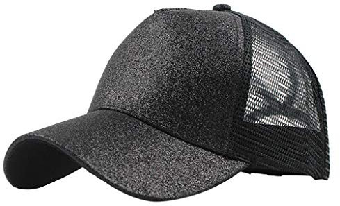 Kappe Damen Glitzer Basecap Atmungsaktiv Baseball Cap Pferdeschwanz Sonnenhut Einstellbar Baseballkappe Pailletten Party Hüte Laufcap Sportkappe Schirmmütze Meine bestellungen