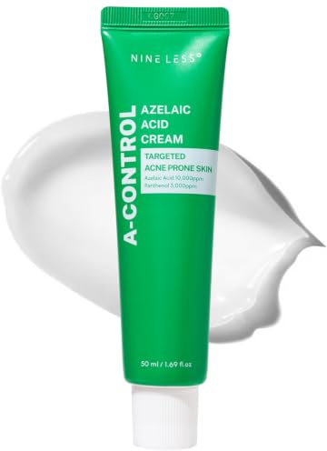 NINE LESS A-Control Azelainsäure Creme 50 ml | 1% Azelain-Säure, 0,3% Panthenol, Schneckenextrakt, Cera Messing und Sensitive, Nicht-komedogen