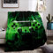 HZVRTN Grüne Spielkonsole Decke 150 x 200 cm, passende Decke für Teenager, Jungen und Mädchen, Moderne Bett- und Sofadecke mit Spielkonsolenmuster