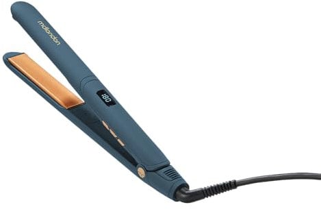 mdlondon Strait Ceramic Hair Straighteners (Casal Blue). New Improved Shape, Extra Long 11cm Plates, 11 Heat Settings & Heat Mat, Smooths & Tames – Genuine mdlondon Hair Straightners