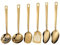 Juego de 6 utensilios de cocina de acero inoxidable chapado en oro, juego de utensilios de cocina dorados, herramientas de cocina de acero inoxidable, utensilios de servir de metal (dorado)