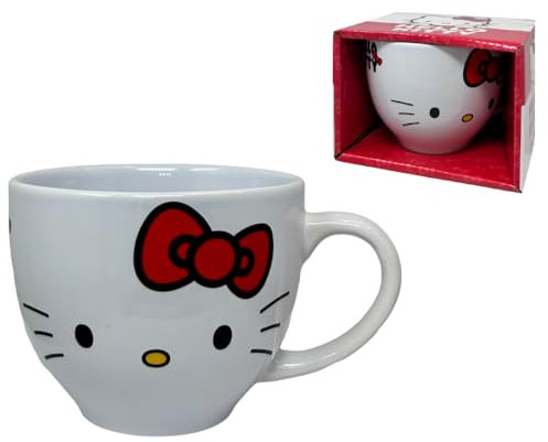 CARTOON Taza Hello Kitty 380ml taza de cerámica modelo ancho jumbo para niños con caja