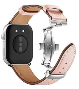 Srndsydak Cinturino in vera pelle Adatto for Huawei Watch Fit 3(Pink 1)