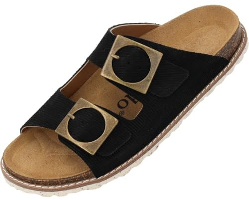 Palado Damen Pantoletten Elaha Corda - elegante Sandalen Made in Spain - bequeme Hausschuhe mit Kork-Fußbett - modische Sommerschuhe